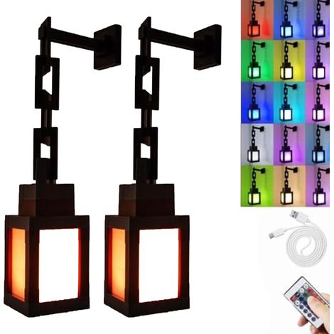 2 Stück Nachtlicht, 16-farbiges LED Wall Stimmungslicht mit Fernbedienung, USB-aufladbare Tisch- und Wandlampe für Schlafzimmer, Gaming, Kinderzimmer, Jungenzimmer (1/5)