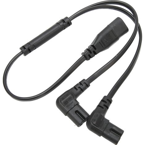 Câble répartiteur d'alimentation secteur IEC320 C8 vers double C7 mâle/femelle (1 entrée, 2 sorties) pour moniteur LCD et lampe de bureau (100-250 V). (1/5)