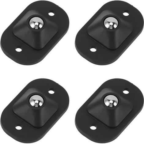 12 mini roulettes pivotantes auto-adhésives, acier inoxydable, roue universelle, rotation à 360 degrés, poulie adhésive, noir. (1/5)