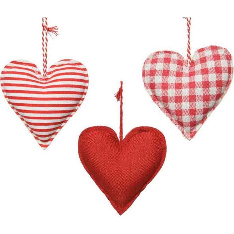 Decoris Addobbo Natalizio da Appendere - Cuore Rosso - 10 cm