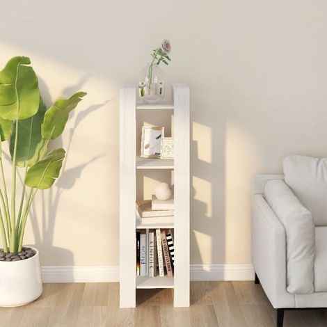 vidaXL Libreria/Divisorio Bianco 41x35x125cm in Legno Massello di (1/5)