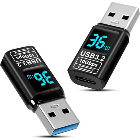 2er-Pack USB-A-auf-USB-C-Adapter (10 Gbit/s), USB 3.2 Gen 2, Typ-A-Stecker auf Typ-C-3.2-Buchse, kompatibel mit iPhone 16 Pro Max/iPad und Thunderbolt 3/4 sowie Typ-C-Geräten (1/5)