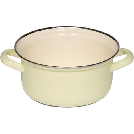 Cacerola Riess Classic Pastel con borde cromado Ø16cm, 1 litro Amarillo pastel Inducción