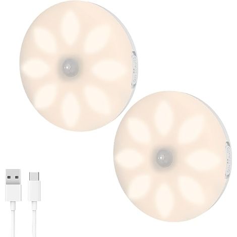 led cabinet light 8 LED Lights for Cabinet Motion Sensor Indoor Rechargeable Battery Under Cabinet Kitchen Cabinet Light Stick Night Bar, Stairs, Corridor USB cabinet (1/5)