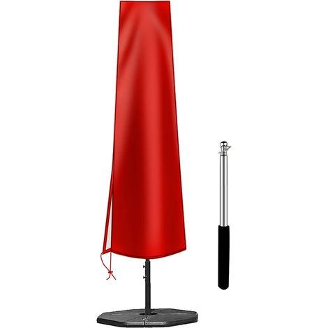 Housse de Parasol imperméable en Tissu Oxford 600D avec Fermeture éclair -190 x 30 x 50 cm-rouge (1/5)