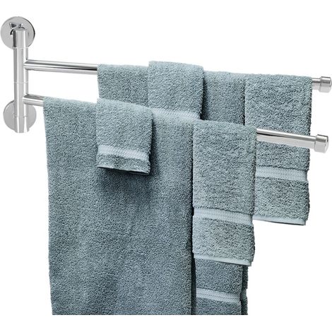 Schwenkbarer, wandmontierter Handtuchhalter für das Badezimmer (2 Arme)