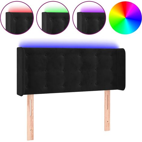 Maison Exclusive - LED Kopfteil Schwarz 93x16x78/88 cm Samt (1/5)