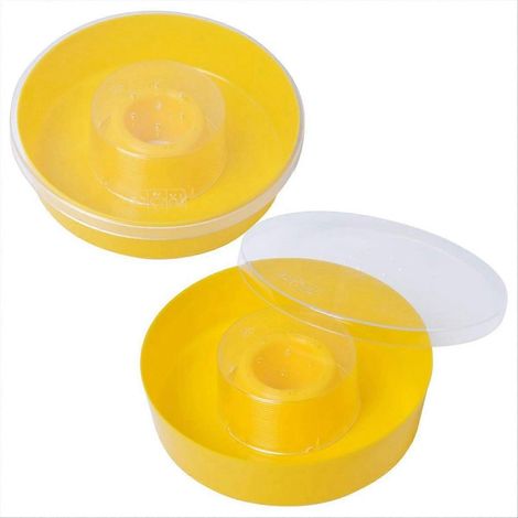 Abreuvoir à abeilles rond, bol distributeur d'eau pour ruche, lot de 2 pièces, nourrisseur de toit, réservoir à sirop pour apiculteur (1/5)