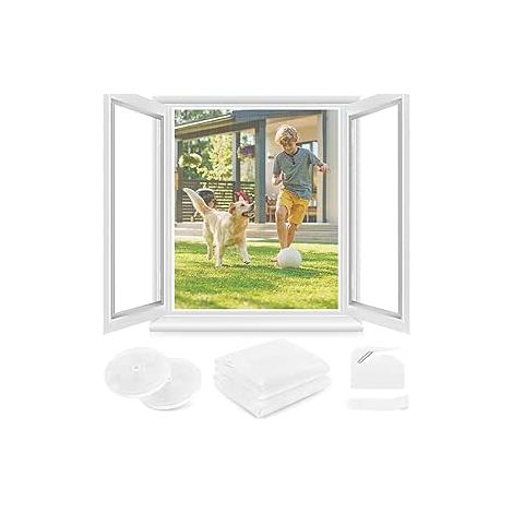 Moustiquaire Fenêtre sans Perçage Moustiquaire auto-agrippante, taille ajustable – Toile adhésive découpable sur mesure (1/5)