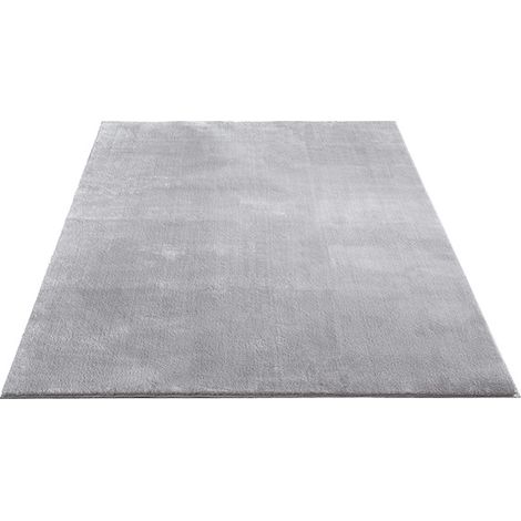 FLOORNOVO Hochflor Teppich Grau einfarbig - 110 x 60 cm - Besonders Weicher Teppich Wohnzimmer & Badezimmerteppich - Pflegeleicht - vielseitig einsetzbar im Innenbereich (1/2)
