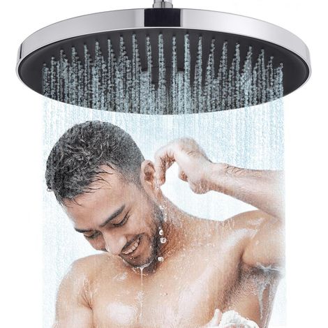 Großer Duschkopf Regendusche 12 Zoll, 360° verstellbar, Chrom, Selbst reinigend (1/5)