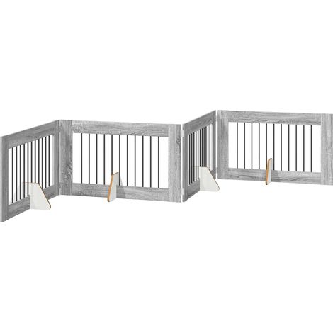 vidaXL Cancello per cani con supporti 4 pcs Grigio Sonoma 100 x (1/5)