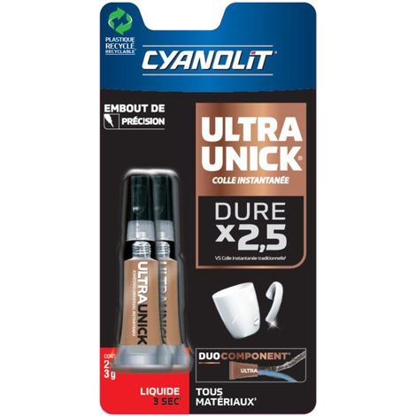 Colle universelle instantanée - CYANOLIT - ULTRA UNICK - 2x3 g - Ultra-rapide - Polyvalente (1/4)