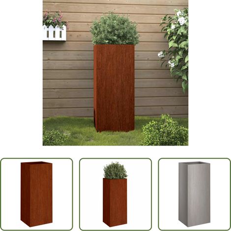 Gartenschmuck -  Pflanzkübel 32x29x75 cm Cortenstahl (1/5)