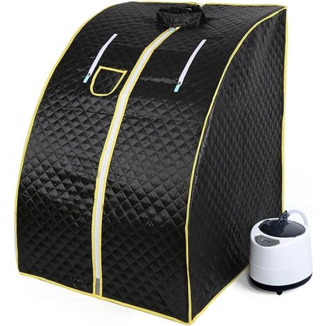 Kit de sauna portatif Tente à vapeur portable, sauna, bain à domicile, 1000 W, 2,0 L, comprend une chaise pliable, facilite l'insomnie, support de tuyau en acier inoxydable Tente de sauna personnelle (1/5)
