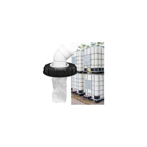 Couvercle avec Filtre IBC, 163mm Filtre à Couvercle IBC, Couvercle de Filtre IBC avec Filtre Lavable, Couvercle IBC avec Coude DN 75 45°, Filtre à Eau de Pluie pour Réservoir deau IBC H480 (1/5)