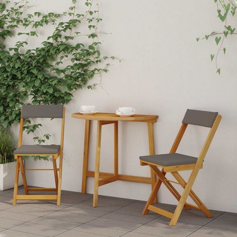 Sillas Bistro de Exterior 2 pcs Gris oscuro 40 x 53 x 80 cm