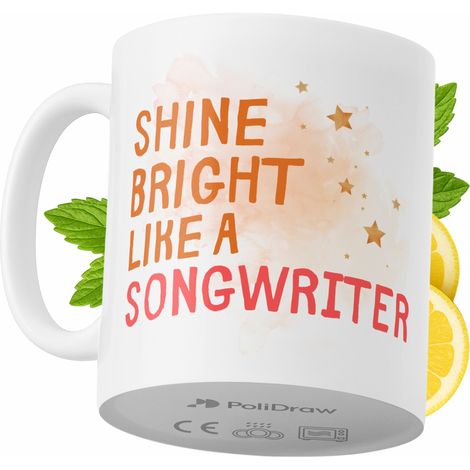 Lustige Kaffeetasse für Songwriter mit witzigem Textdesign – ideal für Geburtstage, Namenstage, Feiertage und besondere Anlässe. Hochwertige Tasse für Zuhause, Büro und Arbeit. Farbe: Weiß, 330 ml.