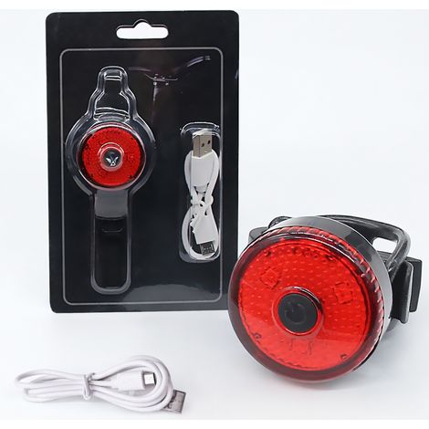 Feu arriere velo USB rechargeable LED clignotant etanche (1/5)