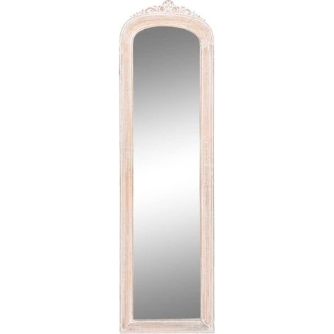 Miroir Mural Naturel Blanc Bois de manguier Décapé (30 x 3 x 107 cm)