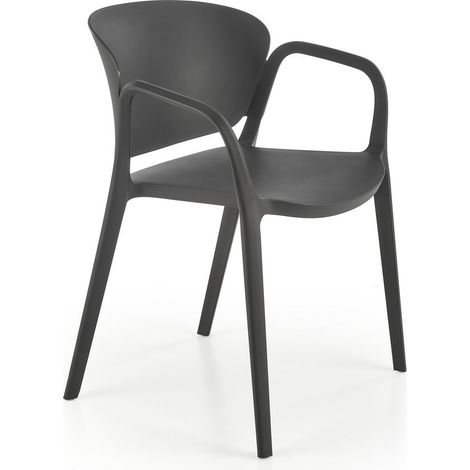 Lot de 4 chaises design polypropylène noir Romer (1/5)