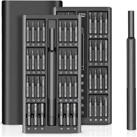Kit de mini-tournevis de précision 63 en 1, kit d'outils de réparation électromagnétiques pour ordinateurs, lunettes, iPhone, PS4, Xbox, Macbook, appareils photo, bijoux, drones (1/5)