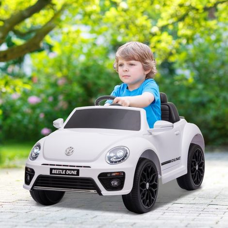 Coche eléctrico infantil VW Escarabajo, 3-5 km/h, mando a distancia, música, blanco DESVIAE (1/5)