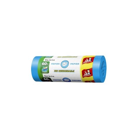 Bolsas de basura resistentes de 60 l para papel, 16 unidades, color azul