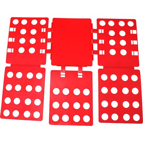 Planche à pliage portable pour vêtements - Grande taille pour chemises, pantalons et shorts - Rouge (1/5)