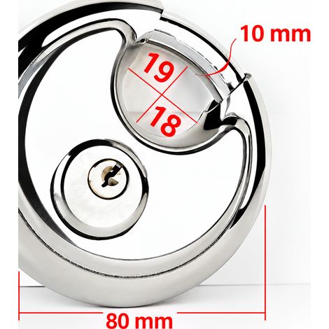 Cadenas rond disque 80 mm en acier inoxydable antivol étanche 80mm 1 kg – Livraison gratuite