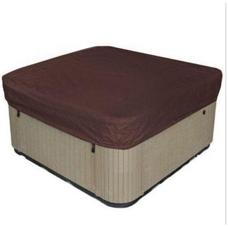 Housse de Spa extérieure Housse de Spa carrée Housse de Spa imperméable Tissu Polyester 190T Anti-poussière Anti-UV avec Un Sac de Rangement, 207 × 207 × 30 cm (1/3)