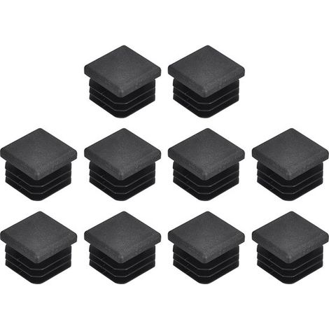 20 pièces - Embouts de pieds de chaise - Protection de sol - 20 x 20 mm - Noir - PE (1/4)