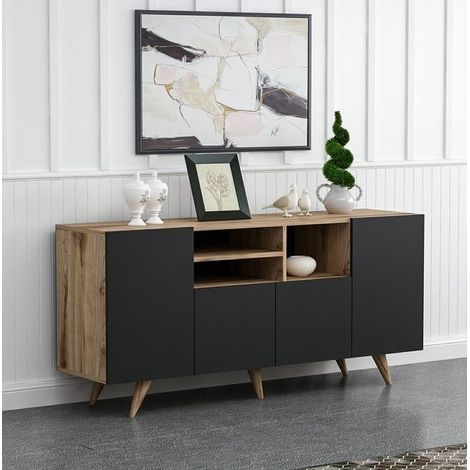 Aparador 4 puertas SANSA 160 cm negro