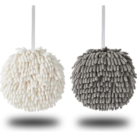 Lot de 2 serviettes de bain décoratives, grises et blanches. (1/5)