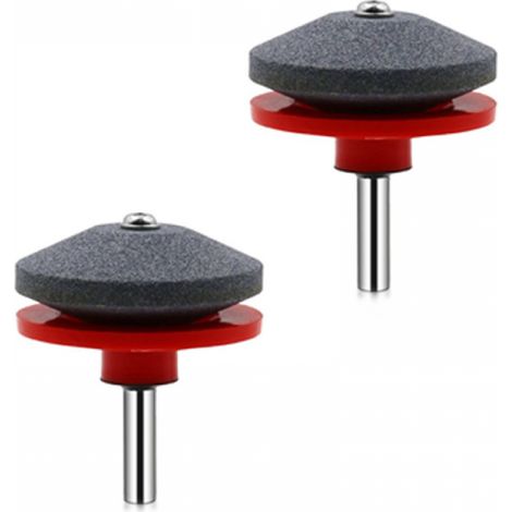Afilador de cuchillas para cortacésped de 2 piezas, afilador universal para taladro manual (rojo) (1/4)