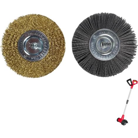 Lot de 2 brosses métalliques de 10,2 cm pour meuleuse - Brosse de rechange pour nettoyage de mauvaises herbes, ponçage et polissage avec brosse métallique et brosse en nylon (1/5)