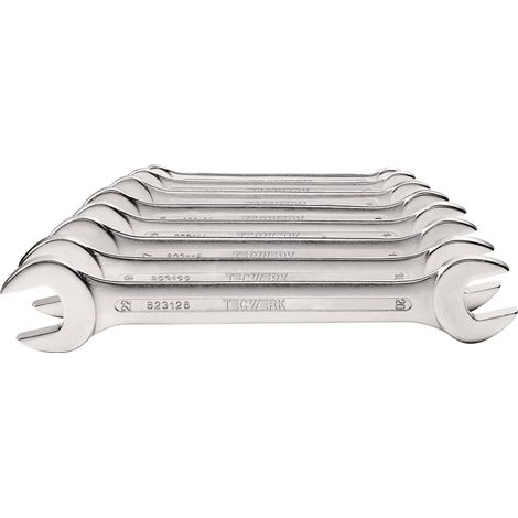 Jeu de clés plates doubles 10 pcs. SW6-27mm Acier CV chromé TECWERK (1/2)