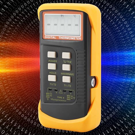 Zweikanal-Digitalthermometer Typ K 6802II -50 °C bis 1300 °C, Thermoelement-Sonde, professionelle Temperaturmessung (1/5)