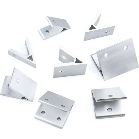 équerres d'angle en aluminium à 45° 6060‑4 trous pour profilés en T et cadres CNC, connecteur rigide résistant à la corrosion (1/5)