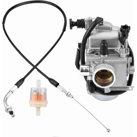Neuer silberfarbener Metallvergaser für Honda ATC250ES (1985–1987) und Rancher 350 (2000–2006) mit Gaszug