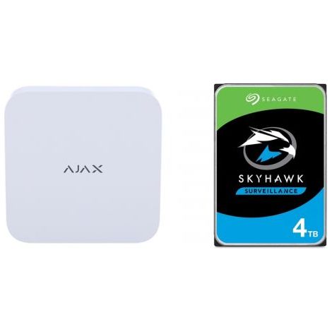 Ajax NVR 16 canali bianco compatibile con telecamere ONVIF + Hard Disk 4 Tb - 70934