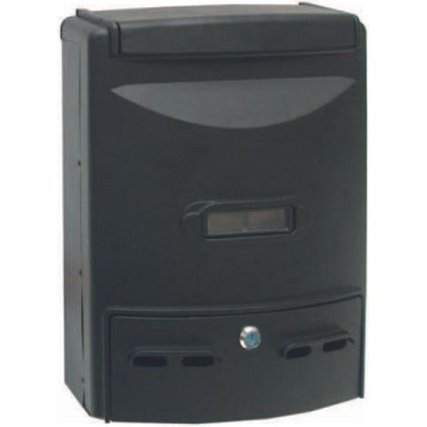 CASSETTA POSTALE IN ALLUMINIO PORTARIVISTE PER ESTERNI "EUROPA" NERA - cm.28,5x10x38h. colore nero (1/5)