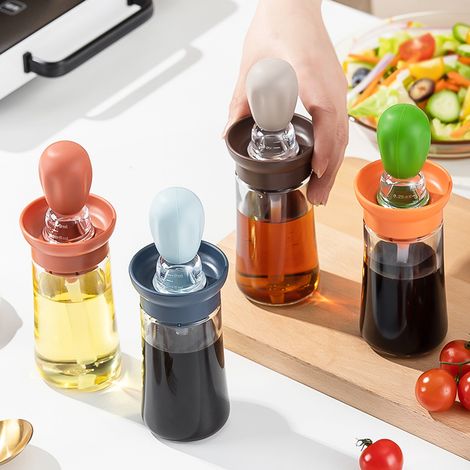Küchen-Silikon-Ölflasche, Koch-, Grill- und Gebäckölpinsel, Ölspender, Steakölpinsel, Küchen- und Grillzubehör, 1 Stück (Blau)