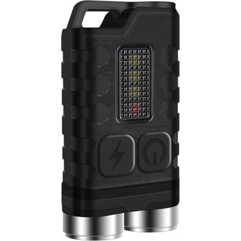Mini Lampe Torche Rechargeable Led Lampe de Poche Puissante 900 Lumen avec Lumière Bleue UV Rouge - Magnétique Lampe Porte-Clés 10 modes, USB-C, IP65 Étanche