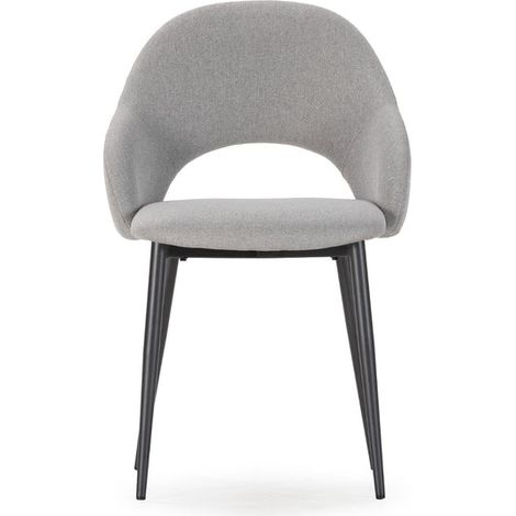 LENA - Lot de 2 chaises pieds en métal Gris (1/5)