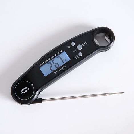 Küchenthermometer mit Sonde, Barbecue-Gebäck-Thermometer, ultraschnelles sofortiges Ablesen, Temperaturalarm, hintergrundbeleuchteter LCD-Bildschirm
