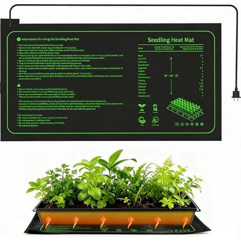 Tapis Chauffant pour Plantes Imperméable Serre de Germination Accélère la Germination des Graines, Coussin de Chauffrage pour Reptile et Amphibien, Étanche IP67, 20 W, 25×52 cm (1/5)