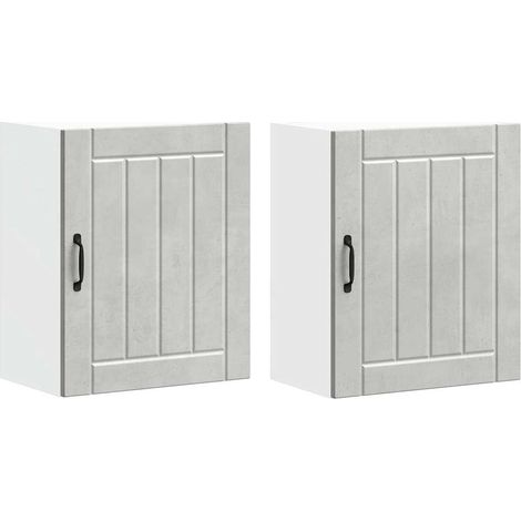 Maison Exclusive - Pensili da cucina 2 pz Lucca in Legno Multistrato Grigio cemento