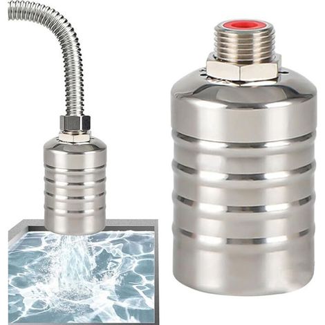 Vanne à Niveau d'eau - Valve Niveau d'eau Automatique vanne à Flotteur Aucune électricité requise, éviter Le colmatage, Filtre intégré pour réservoir Stockage (1/5)
