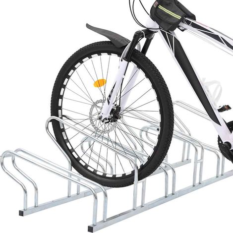 vidaXL Soporte para 6 bicicletas suelo independiente acero galvanizado (1/2)